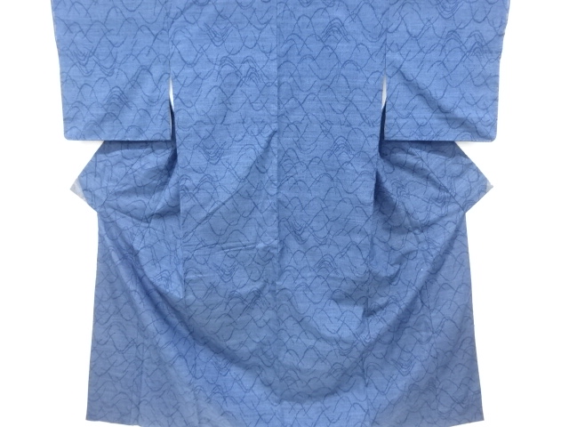 JAPANESE KIMONO / VINTAGE KIMONO / SILK / HAND WOVEN TSUMUGI / ABSTRACT PATTERN